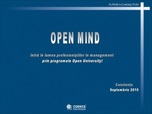 Open Mind - intra in lumea profesionistilor in management prin programele Open University